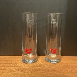 Salzburg STIEGL Pilsner Beer Glasses Red ACL Austria